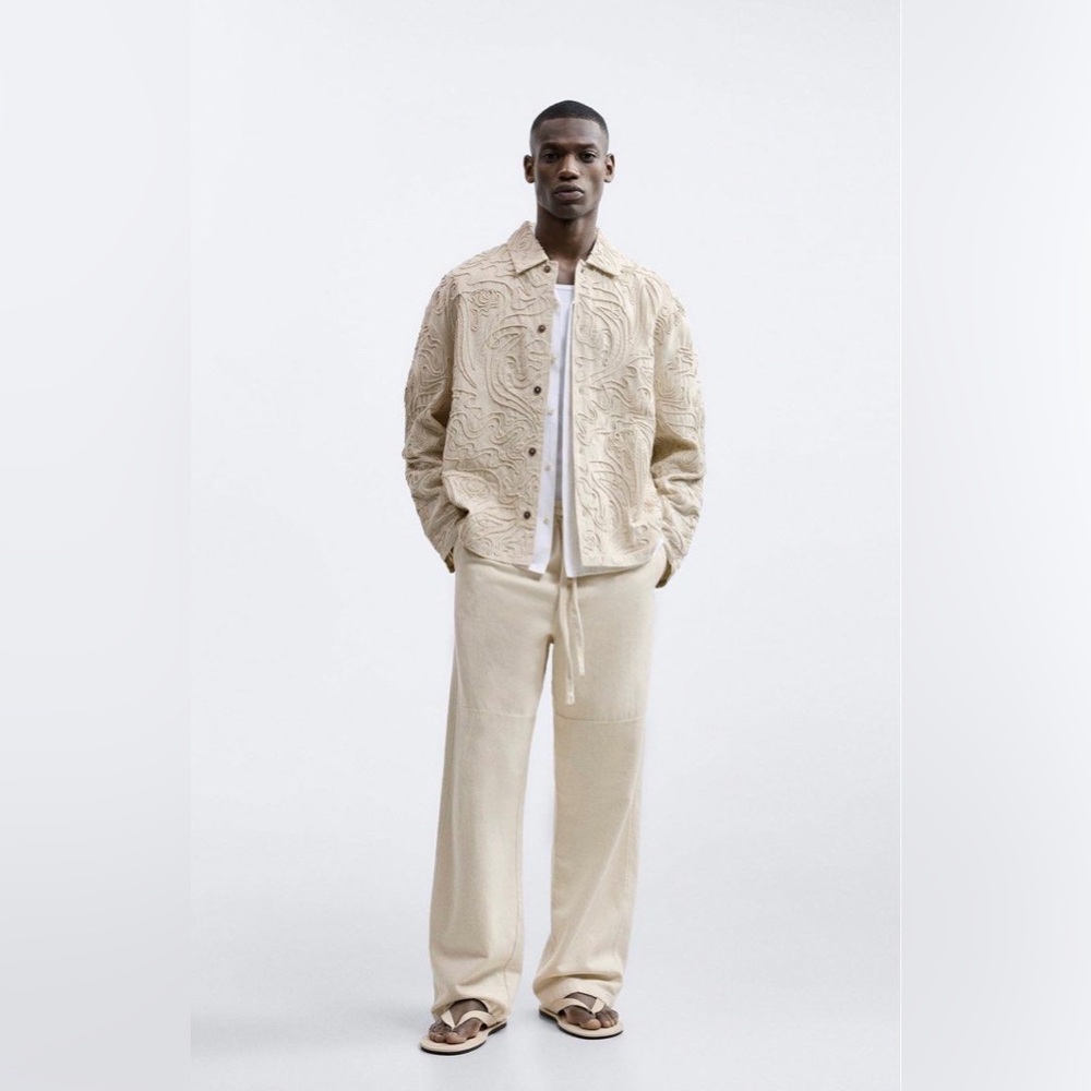 Zara Cream Jacket for Men